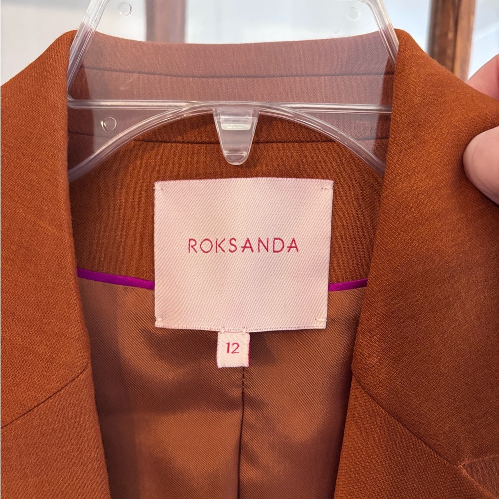 Women's Orange Single-Button Blazer - image 5